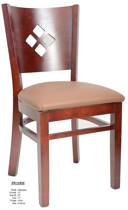Rubberwood Restaurant Chair JW118 Mahogany