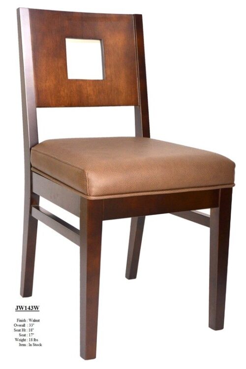Rubberwood Restaurant Chair JW143 Walnut