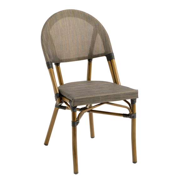 Aluminum Frame Bamboo/Rattan Outdoor Chairs - Bistro Tables & Bases