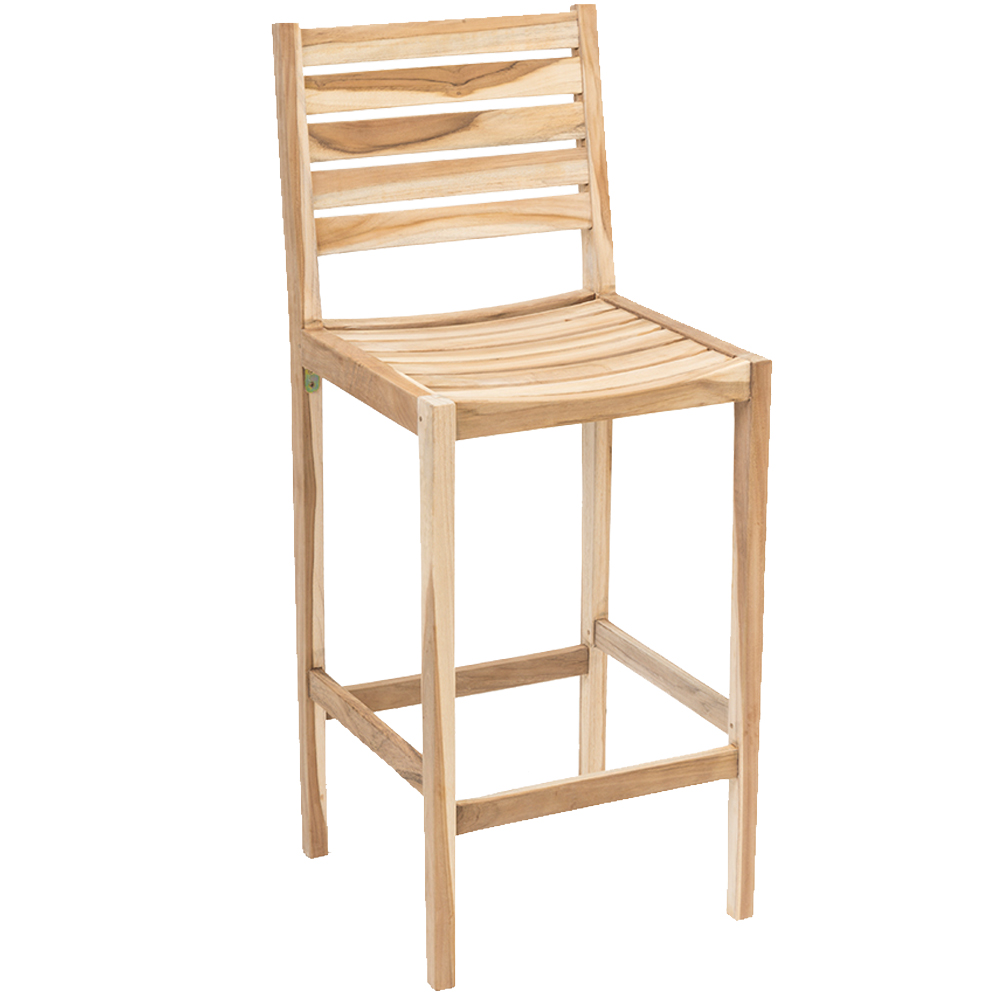 Real Unfinished Teak Outdoor Restaurant Chairs - Bistro Tables & Bases