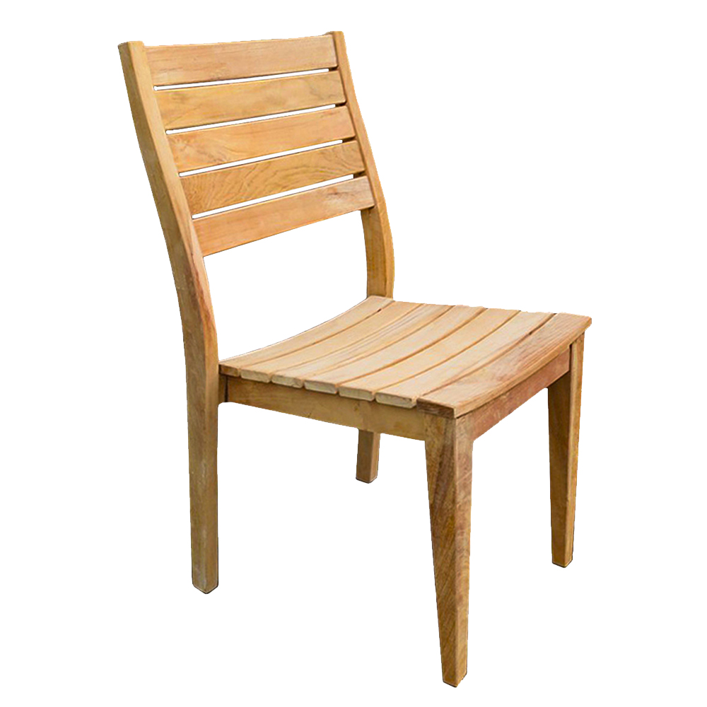 Real Unfinished Teak Outdoor Restaurant Chairs - Bistro Tables & Bases
