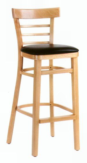 Wooden Bar Stool with Back