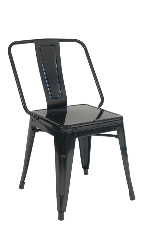 Iron Tolix-Style Dining Chair in Black Finish