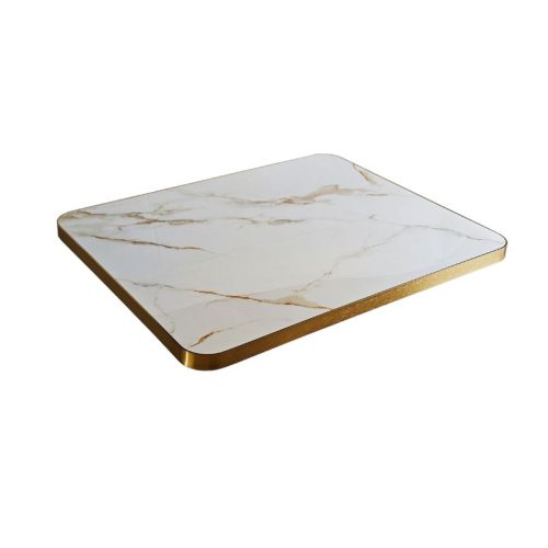 White Marble with Gold Aluminum Edge (ST-34-ER)