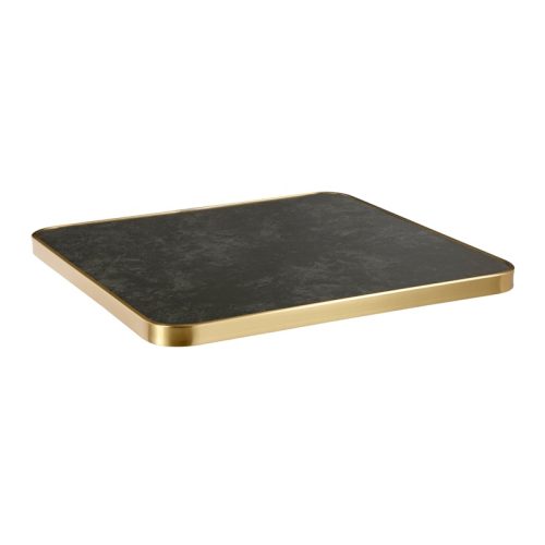 Subtle Cloudy Texture Black with Gold Stainless Steel Edge (ST-39-ER)