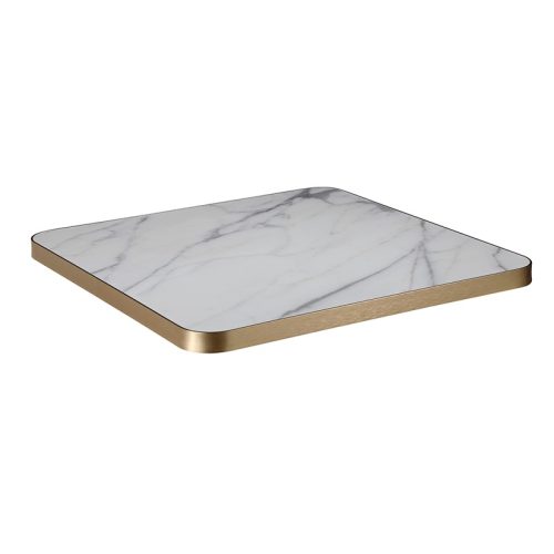 Dark Grey Veining Marble White with Bronze Aluminum Alloy Edge (ST-41-ER)