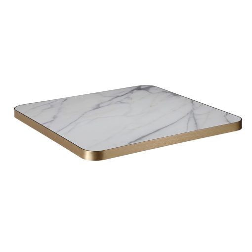 Dark Grey Veining Marble White with Bronze Aluminum Alloy Edge (ST-41-ER)