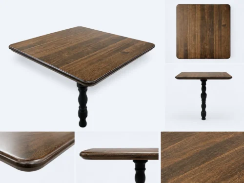 Beechwood Walnut Finished Planked Table Top